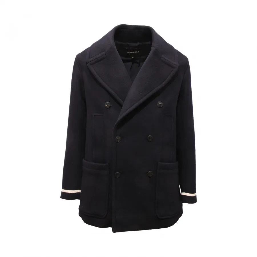 0218AV CAPPOTTO DOPPIOPETTO UOMO EMPORIO ARMANI MAN COAT BLUE