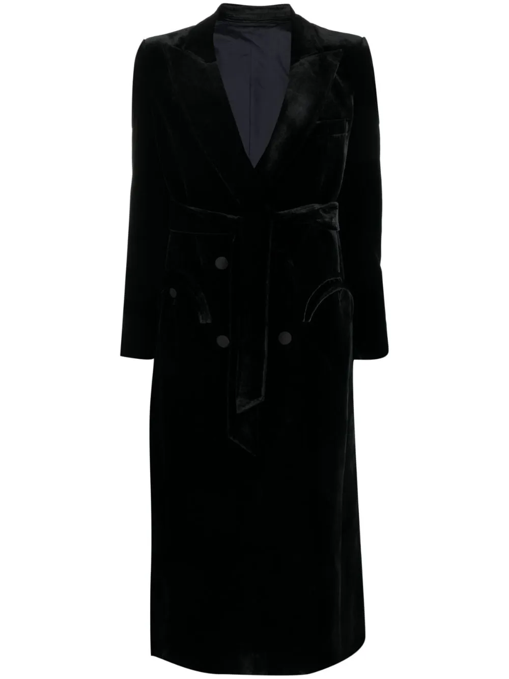 Abito midi doppiopetto in nero - donna