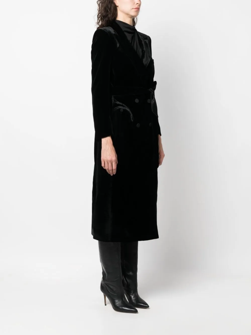 Abito midi doppiopetto in nero - donna