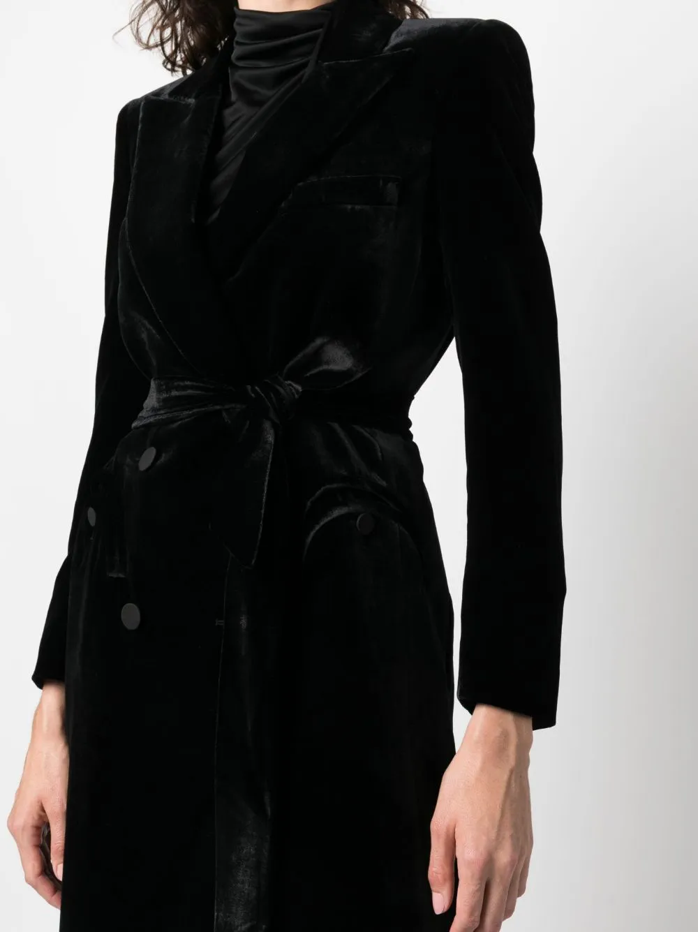 Abito midi doppiopetto in nero - donna