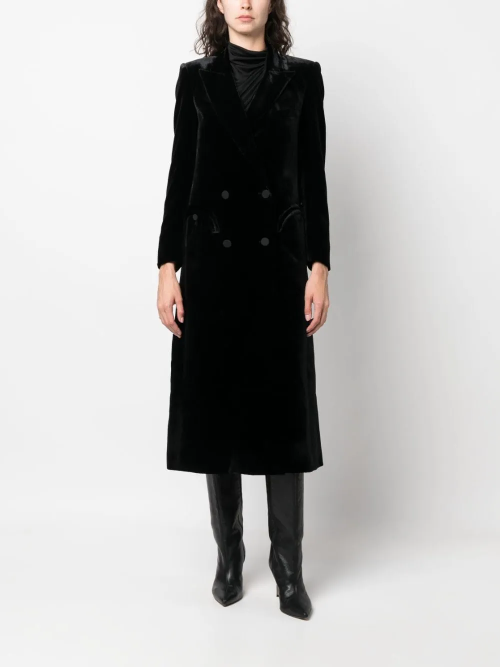Abito midi doppiopetto in nero - donna