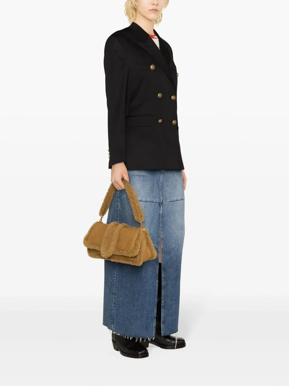 Blazer doppiopetto in nero - donna