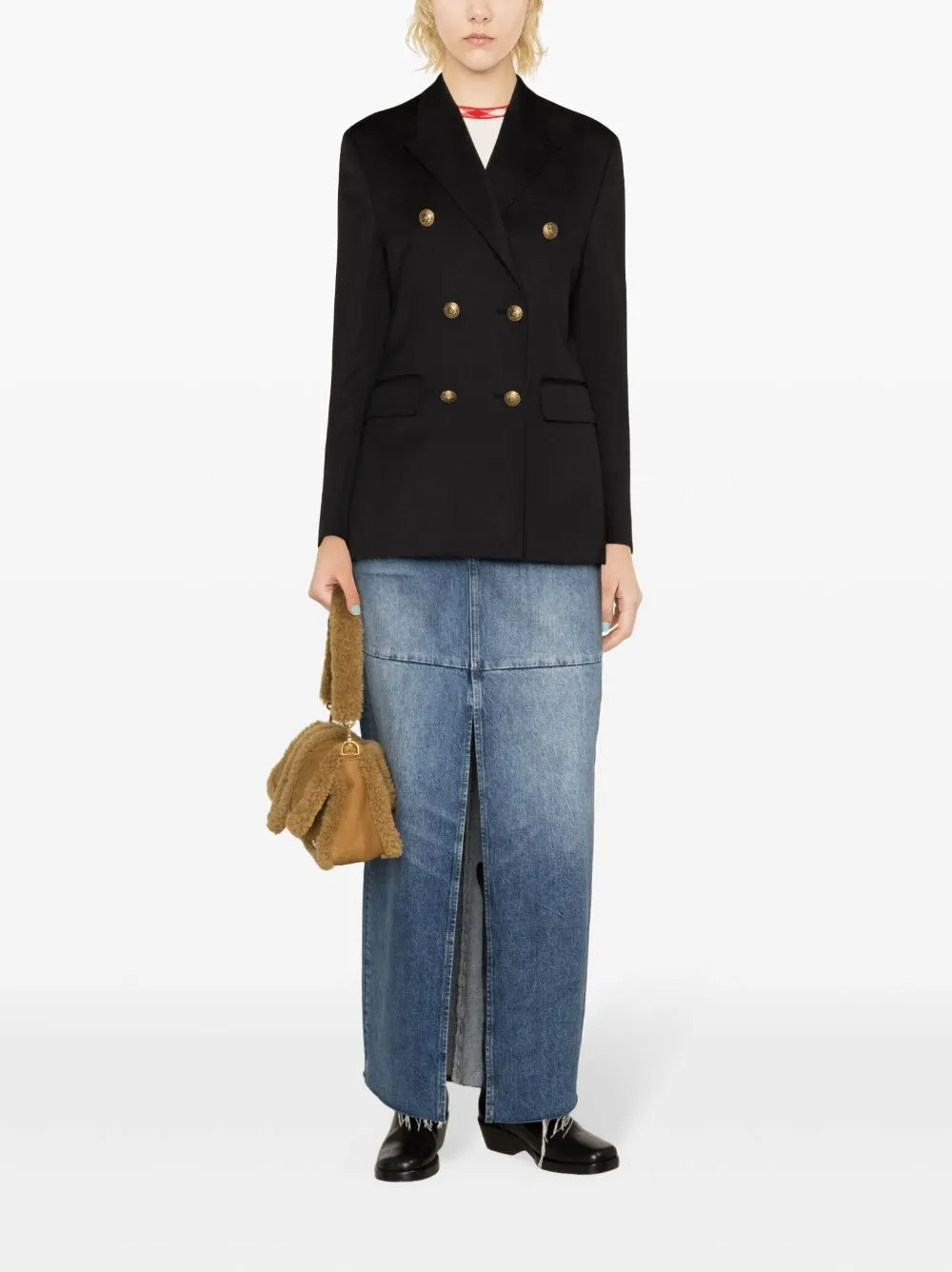 Blazer doppiopetto in nero - donna