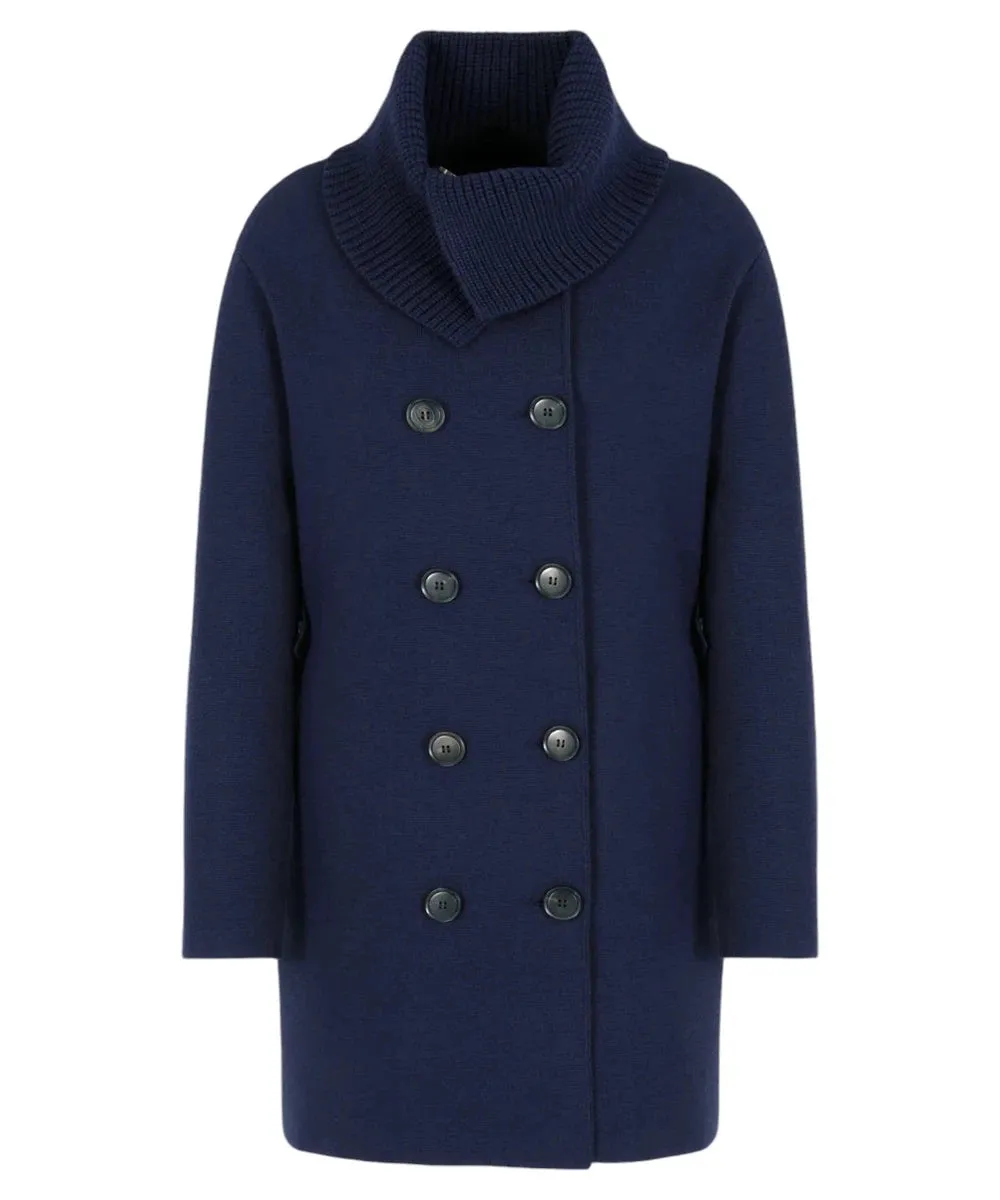 Cappotto doppiopetto in maglia