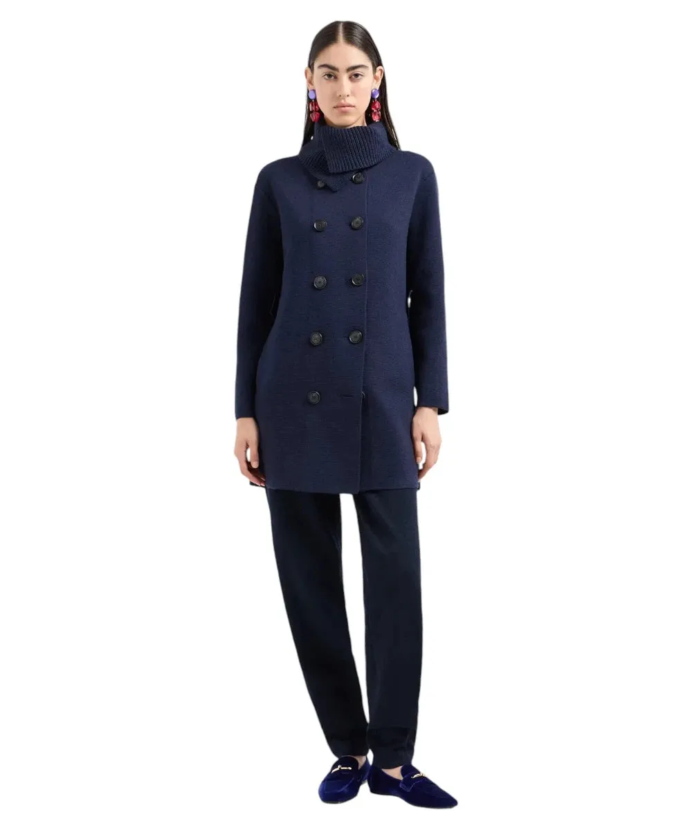 Cappotto doppiopetto in maglia