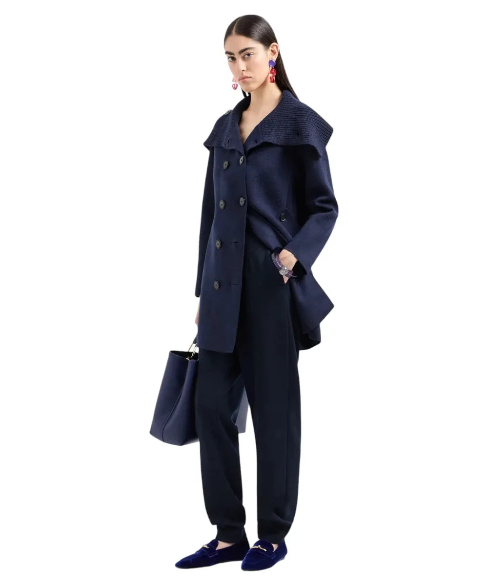 Cappotto doppiopetto in maglia