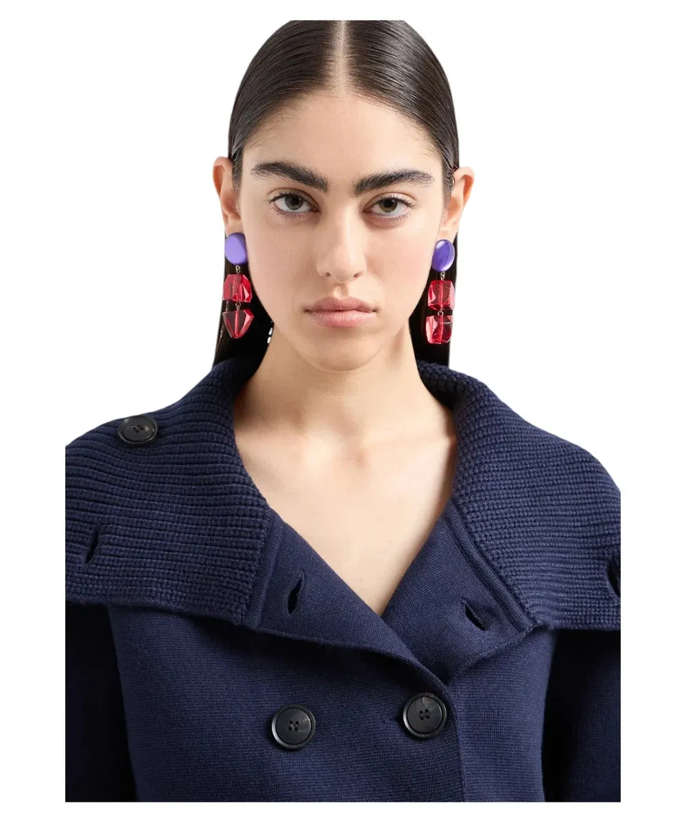 Cappotto doppiopetto in maglia
