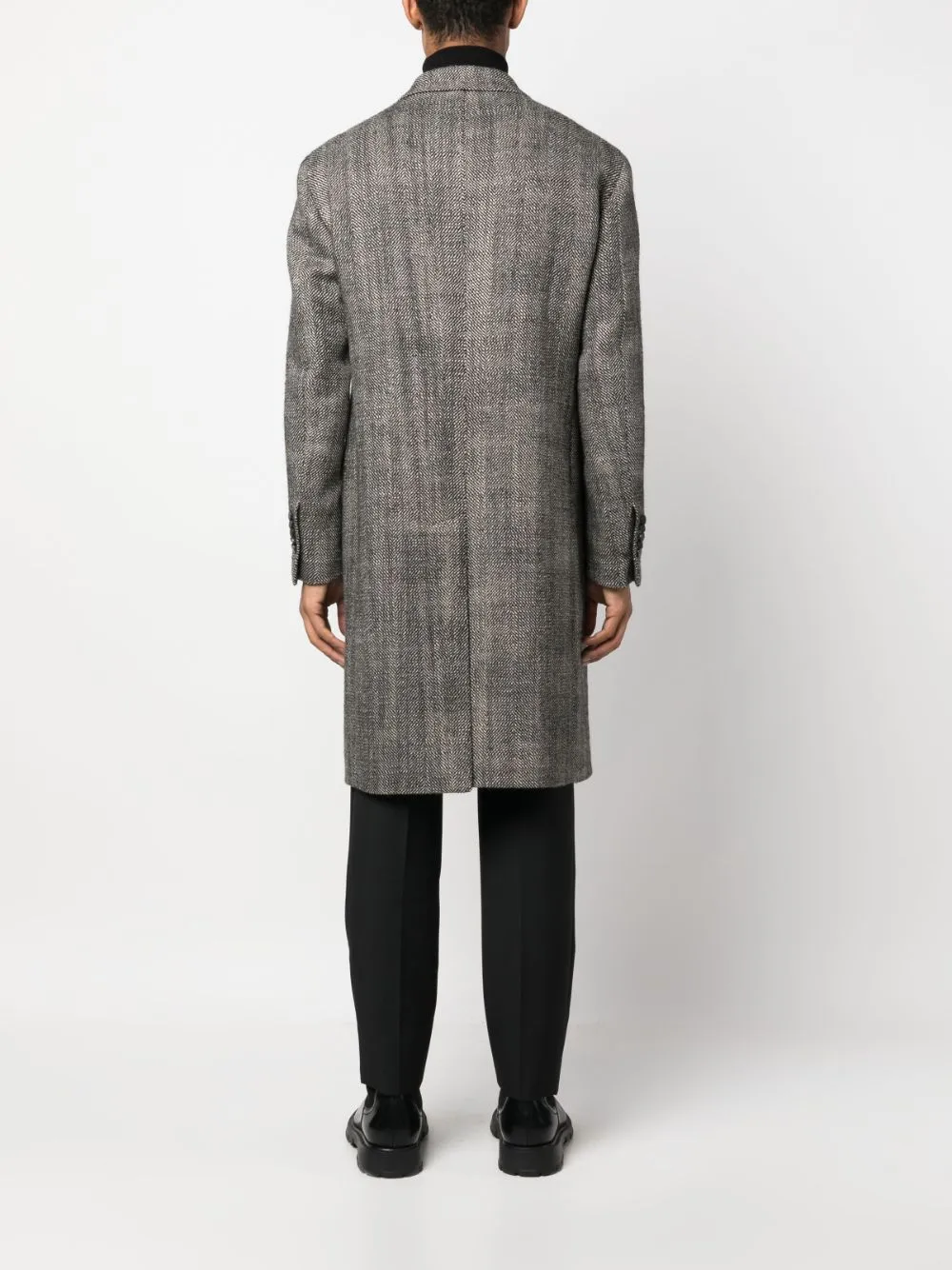 Cappotto doppiopetto nero e beige - uomo