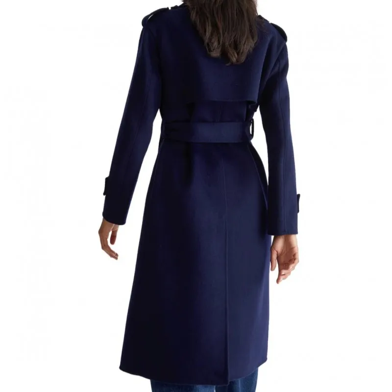 LIUJO cappotto trench doppiopetto con cintura BLU MARINO
