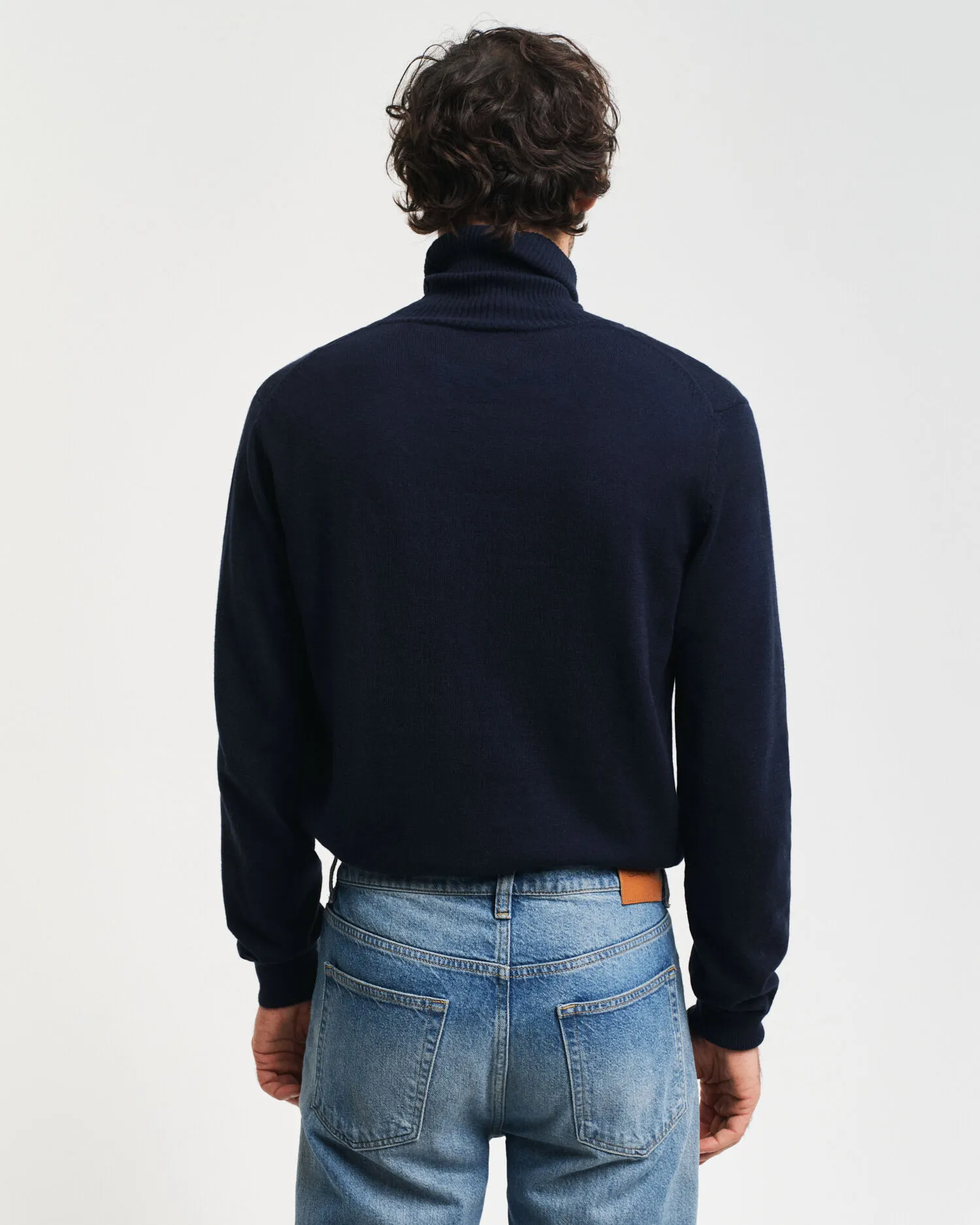 Maglia a collo alto in lana e cotone    