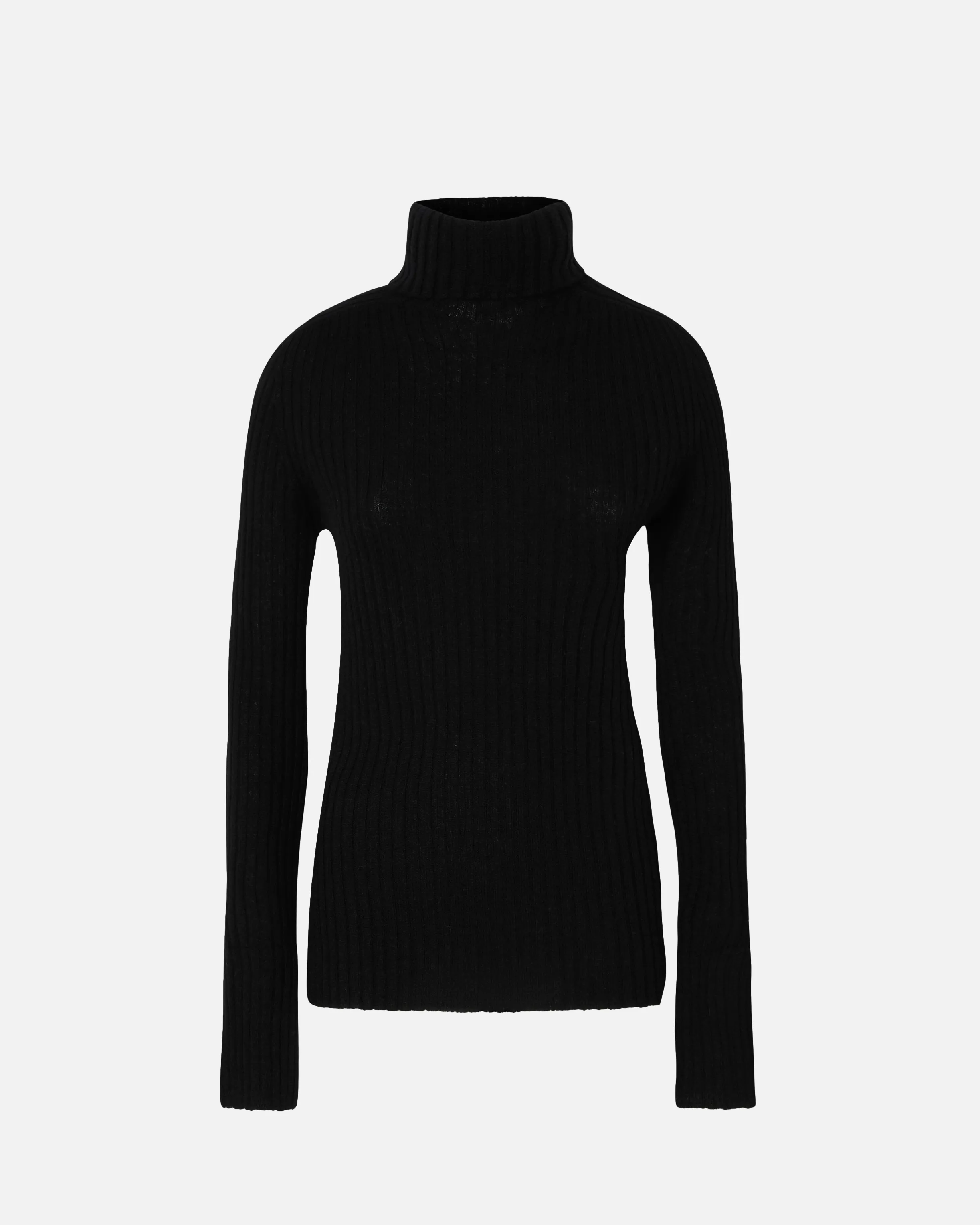  Maglia a collo alto misto cachemire a coste polsini lurex    