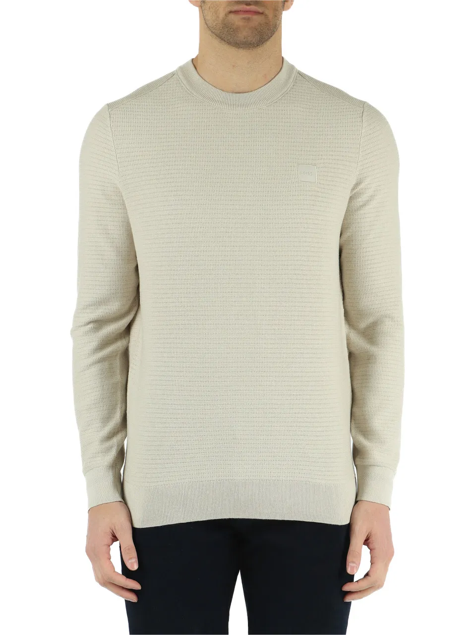 Maglia girocollo in cotone e cashmere