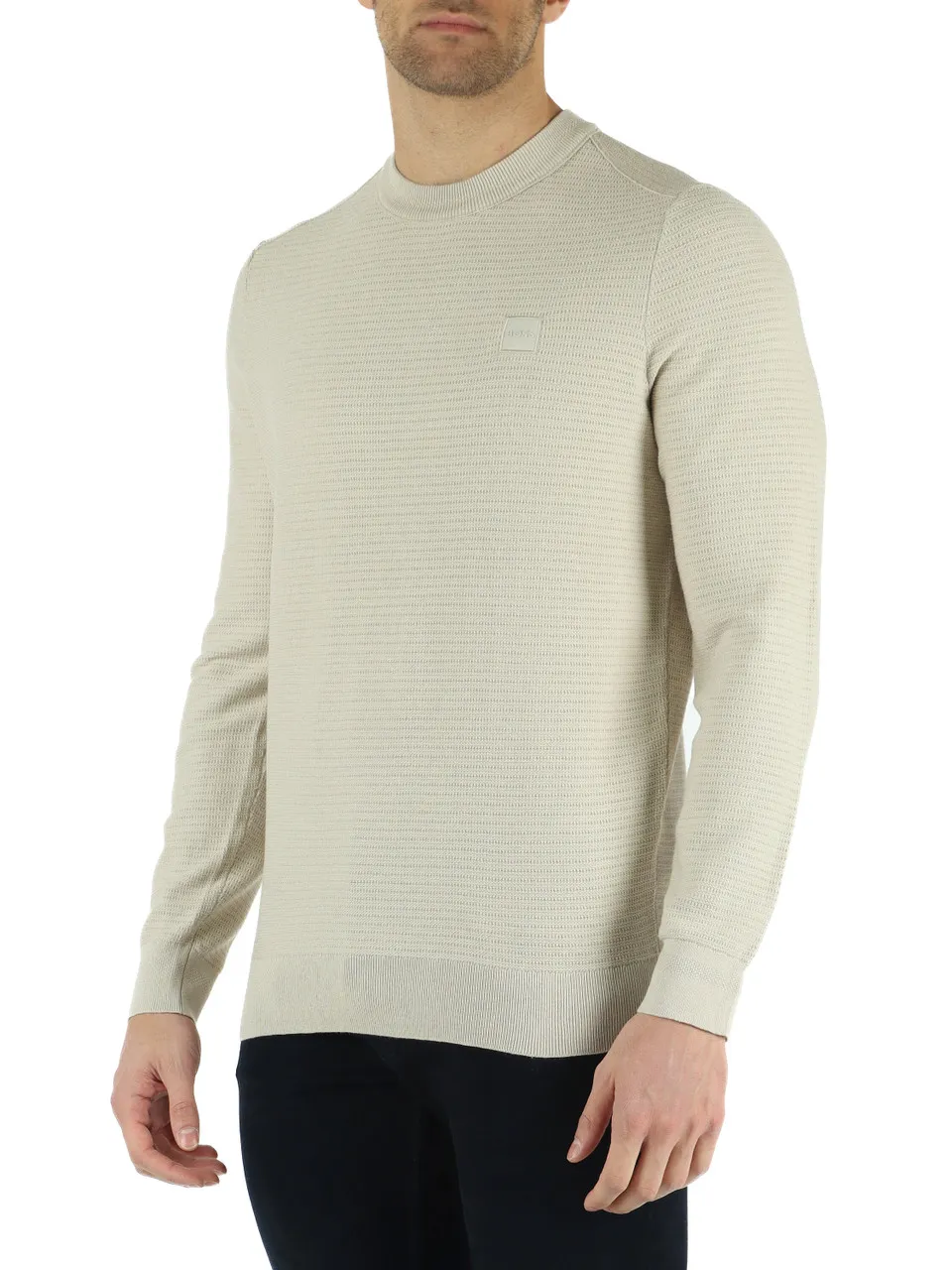Maglia girocollo in cotone e cashmere