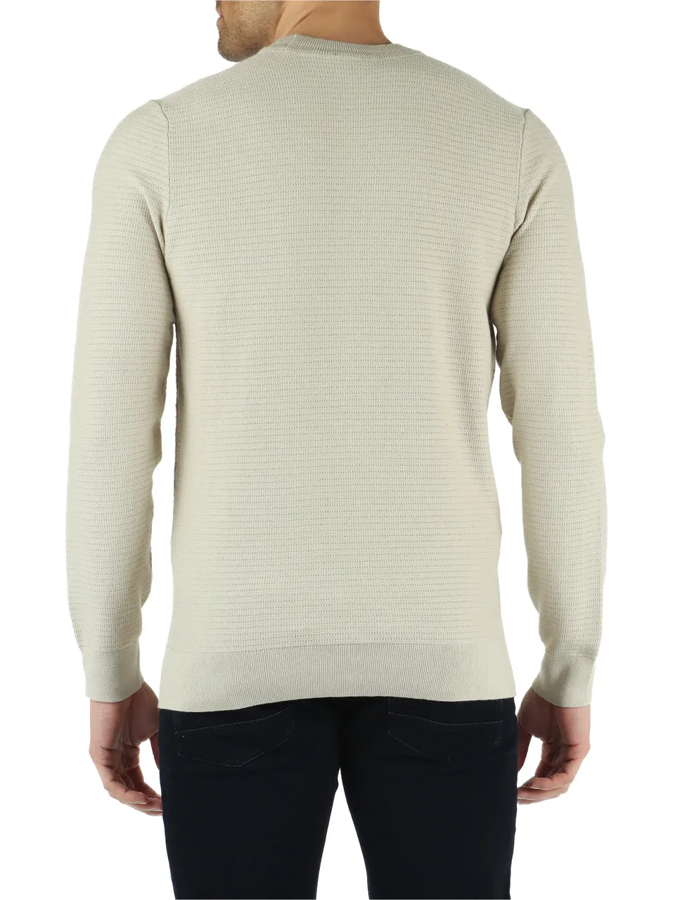 Maglia girocollo in cotone e cashmere