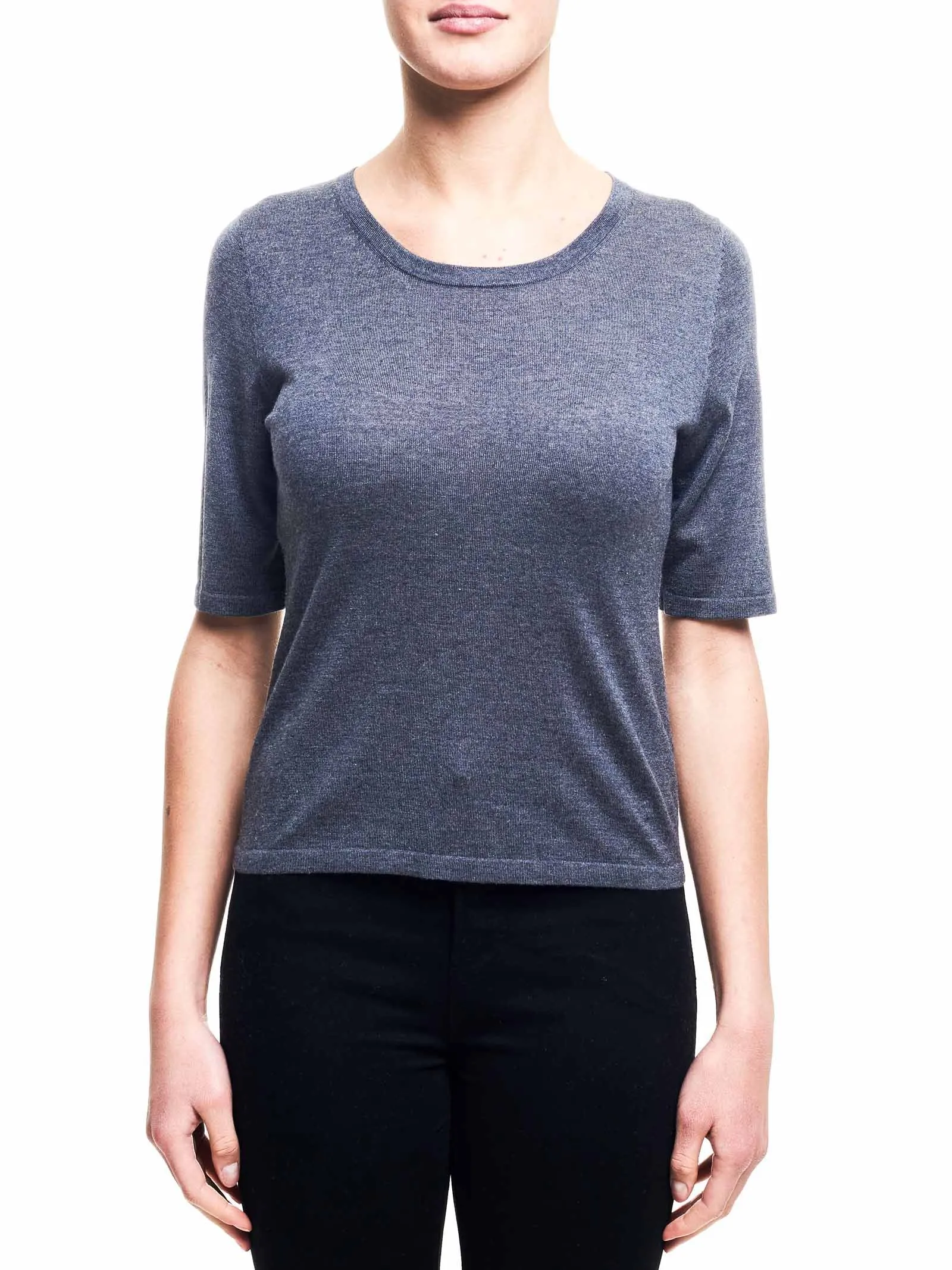 MAGLIA GRIGIA IN MISTO SETA E CASHMERE