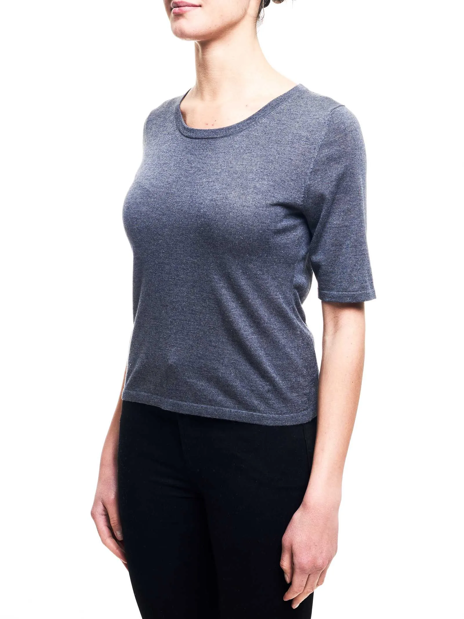 MAGLIA GRIGIA IN MISTO SETA E CASHMERE