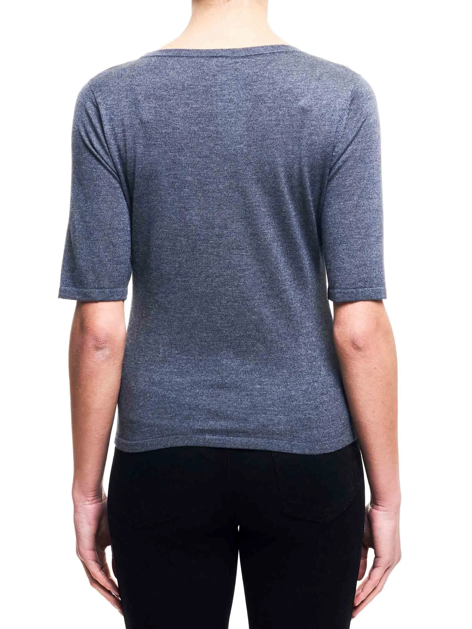 MAGLIA GRIGIA IN MISTO SETA E CASHMERE