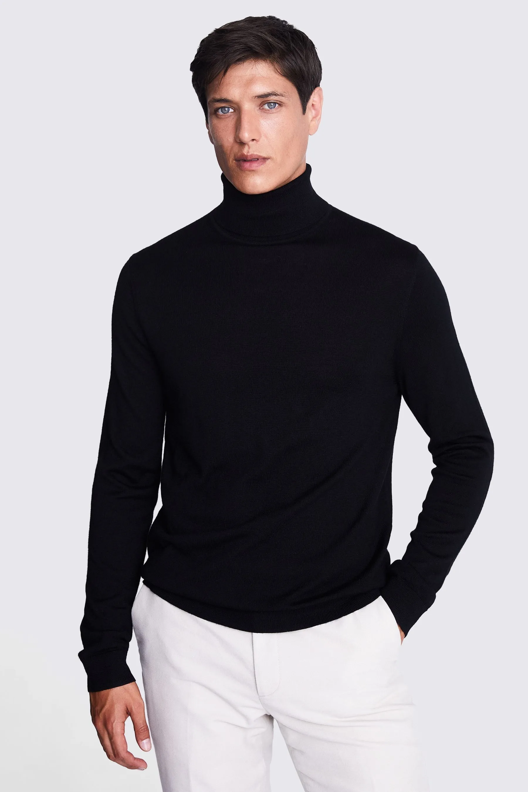 MOSS - Maglia a collo alto con Blend in lana merino    