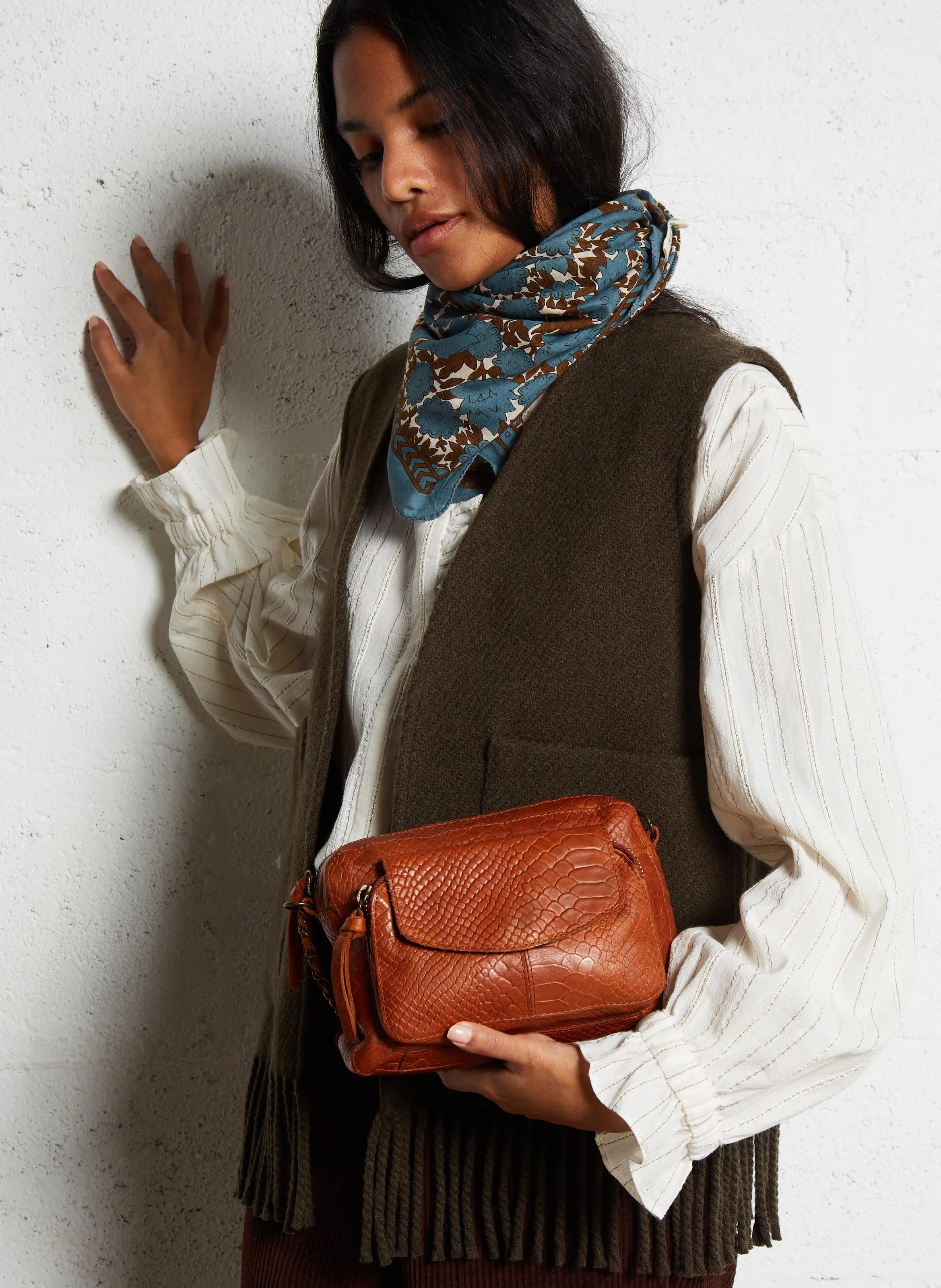  PIECES   NAINA - Borsa a bandoliera in pelle | Marrone