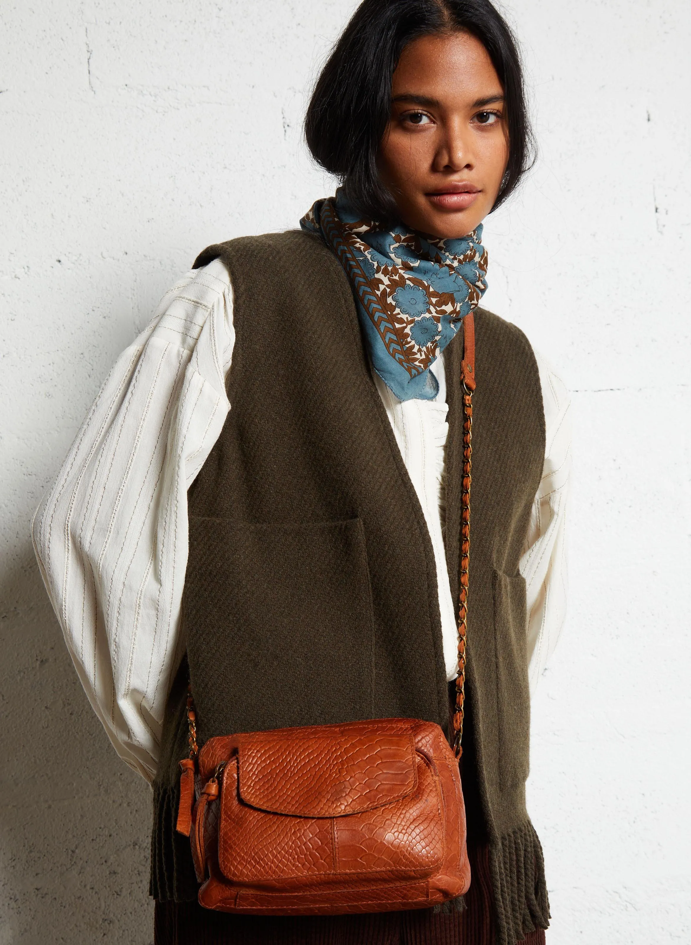  PIECES   NAINA - Borsa a bandoliera in pelle | Marrone