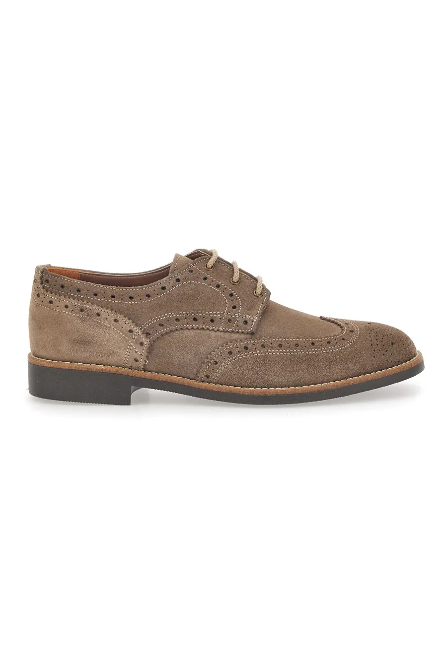   PITTARELLO Scarpe Stringate Taupe In Vera Pelle Made In Italy Pittarello 0723