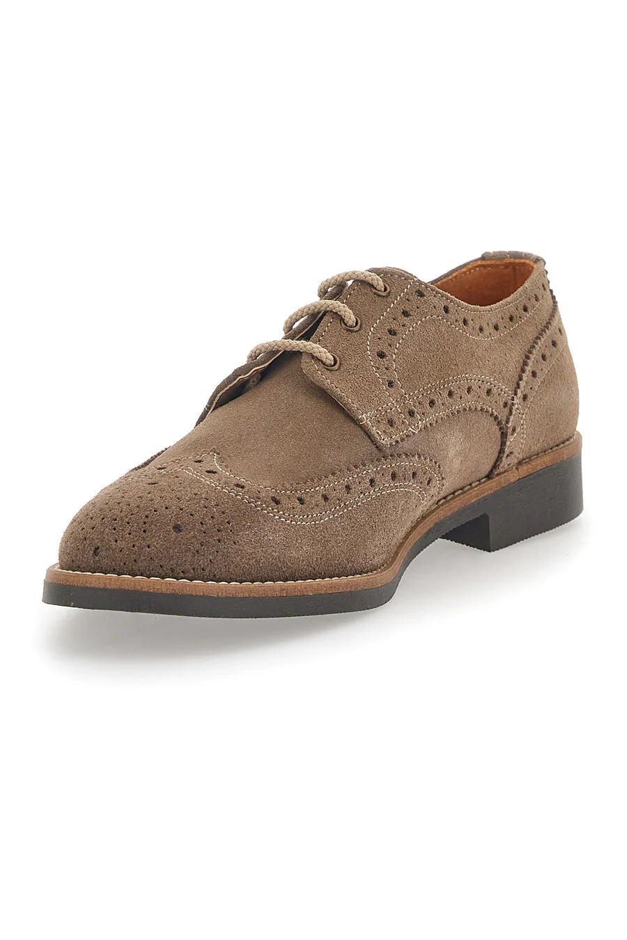   PITTARELLO Scarpe Stringate Taupe In Vera Pelle Made In Italy Pittarello 0723