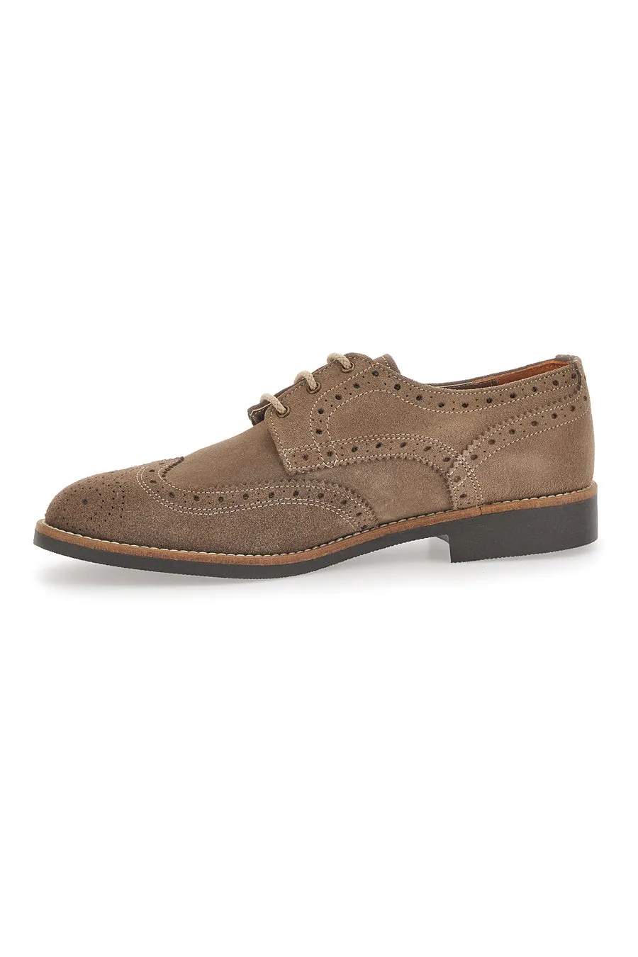   PITTARELLO Scarpe Stringate Taupe In Vera Pelle Made In Italy Pittarello 0723