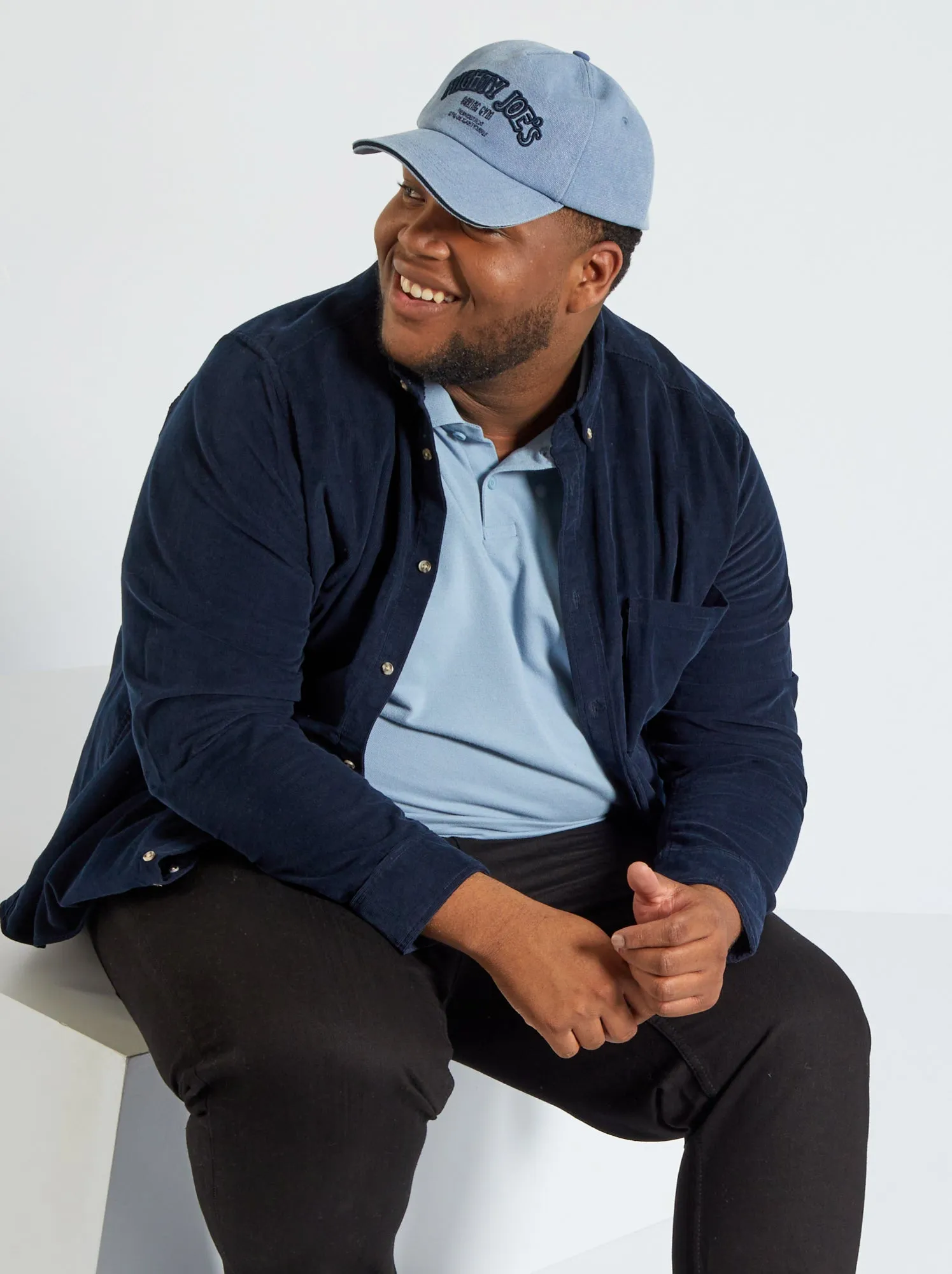Polo in maglia piqué - blu denim