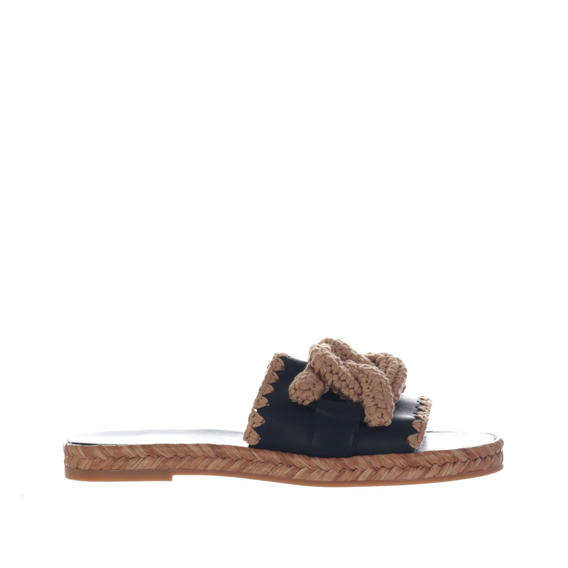 Sandalo flat in pelle
