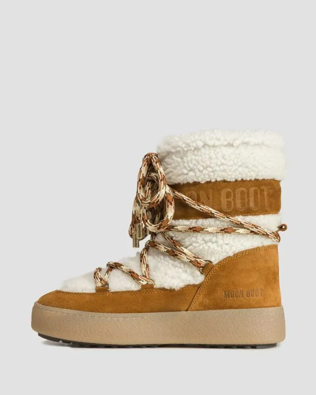 Scarpe invernali in camoscio da donna Moon Boot Ltrack Shearling Marroni