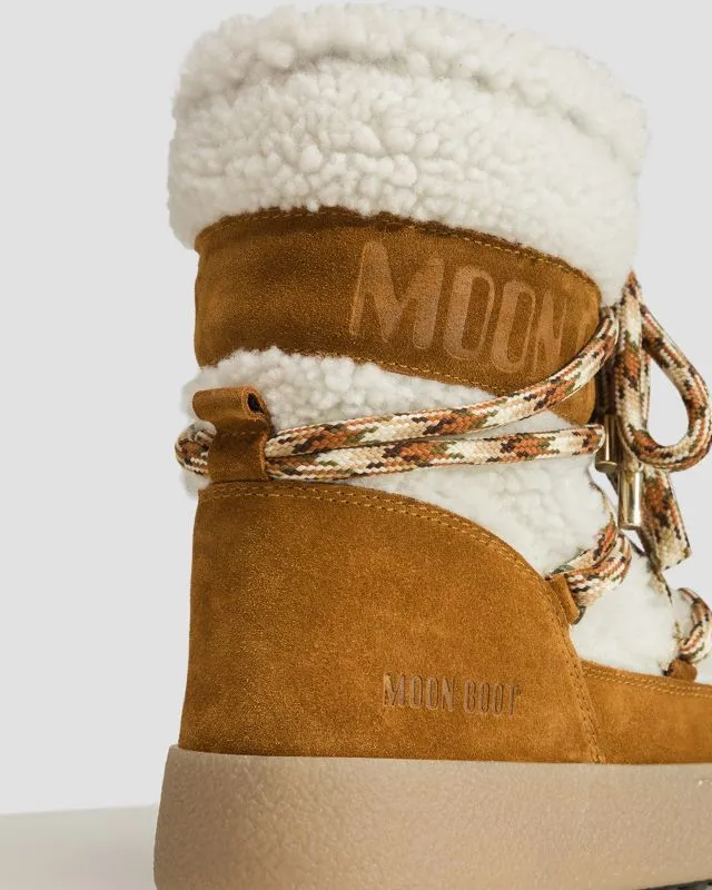 Scarpe invernali in camoscio da donna Moon Boot Ltrack Shearling Marroni