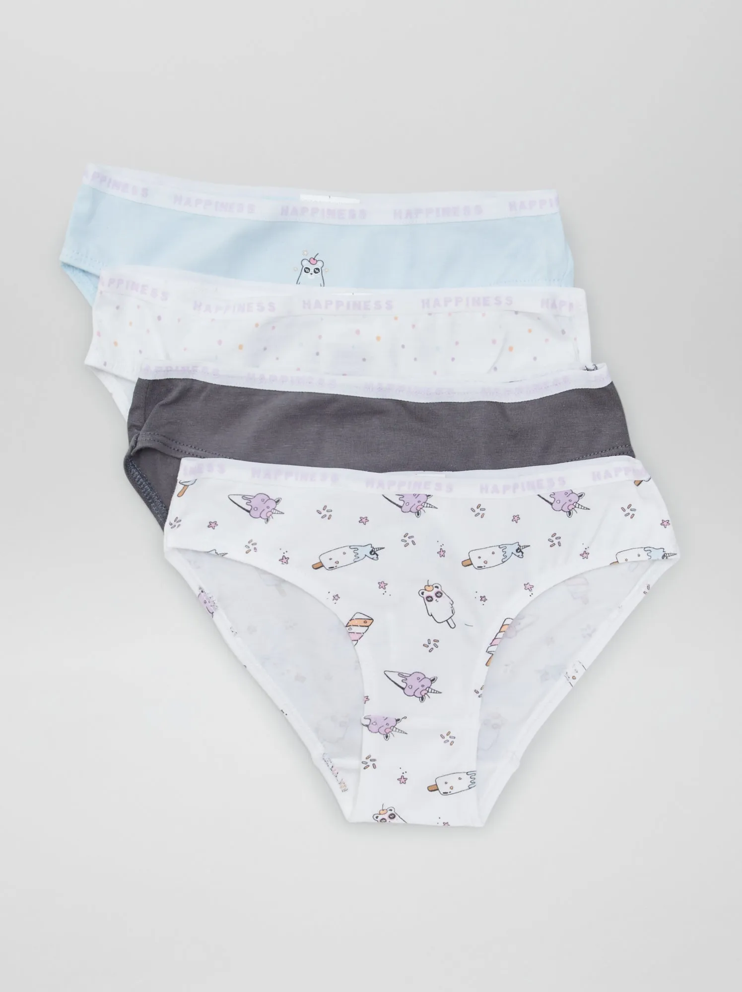 Set di 4 slip stampati - BLU