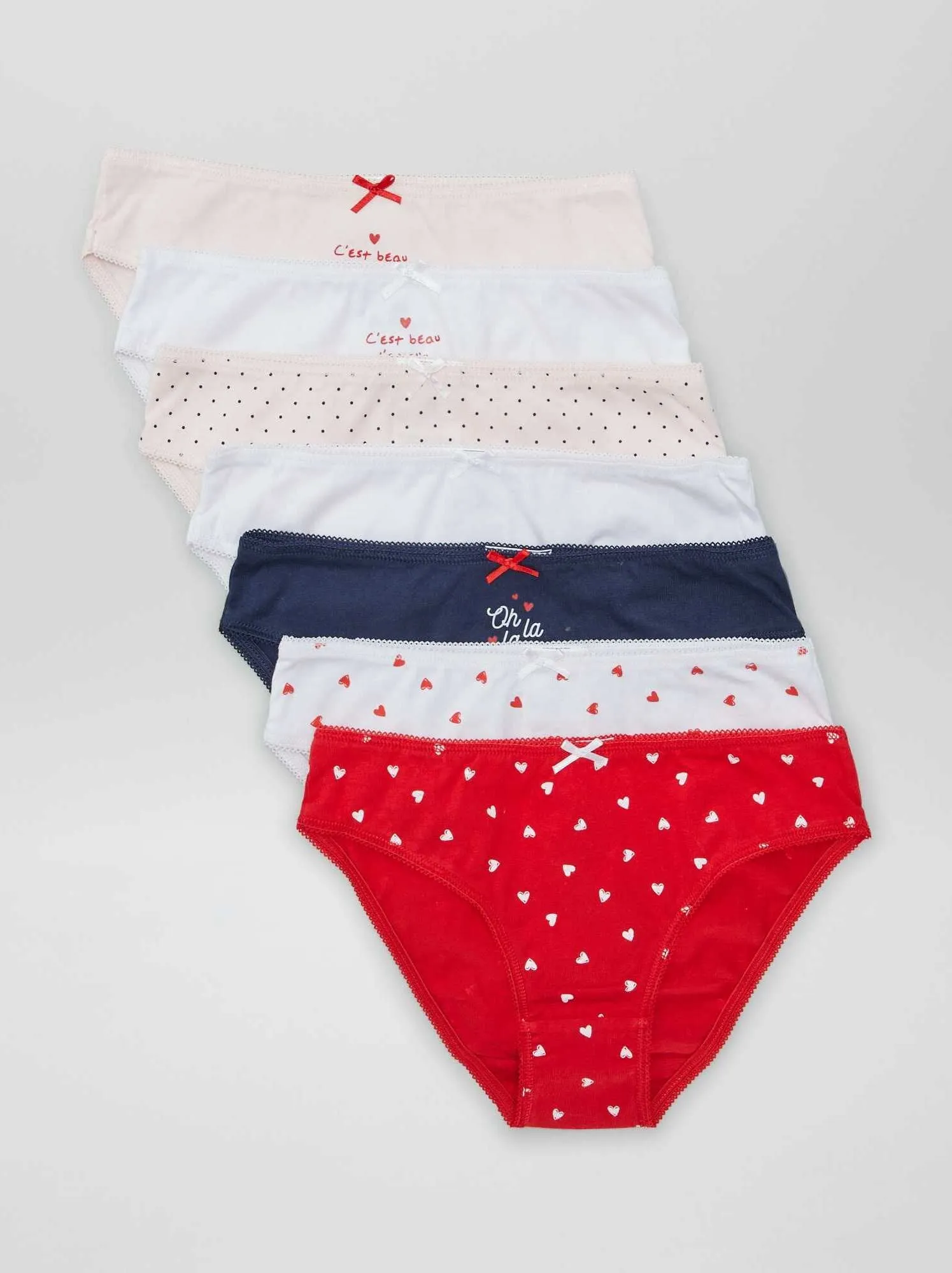 Set di 7 slip - ROSSO