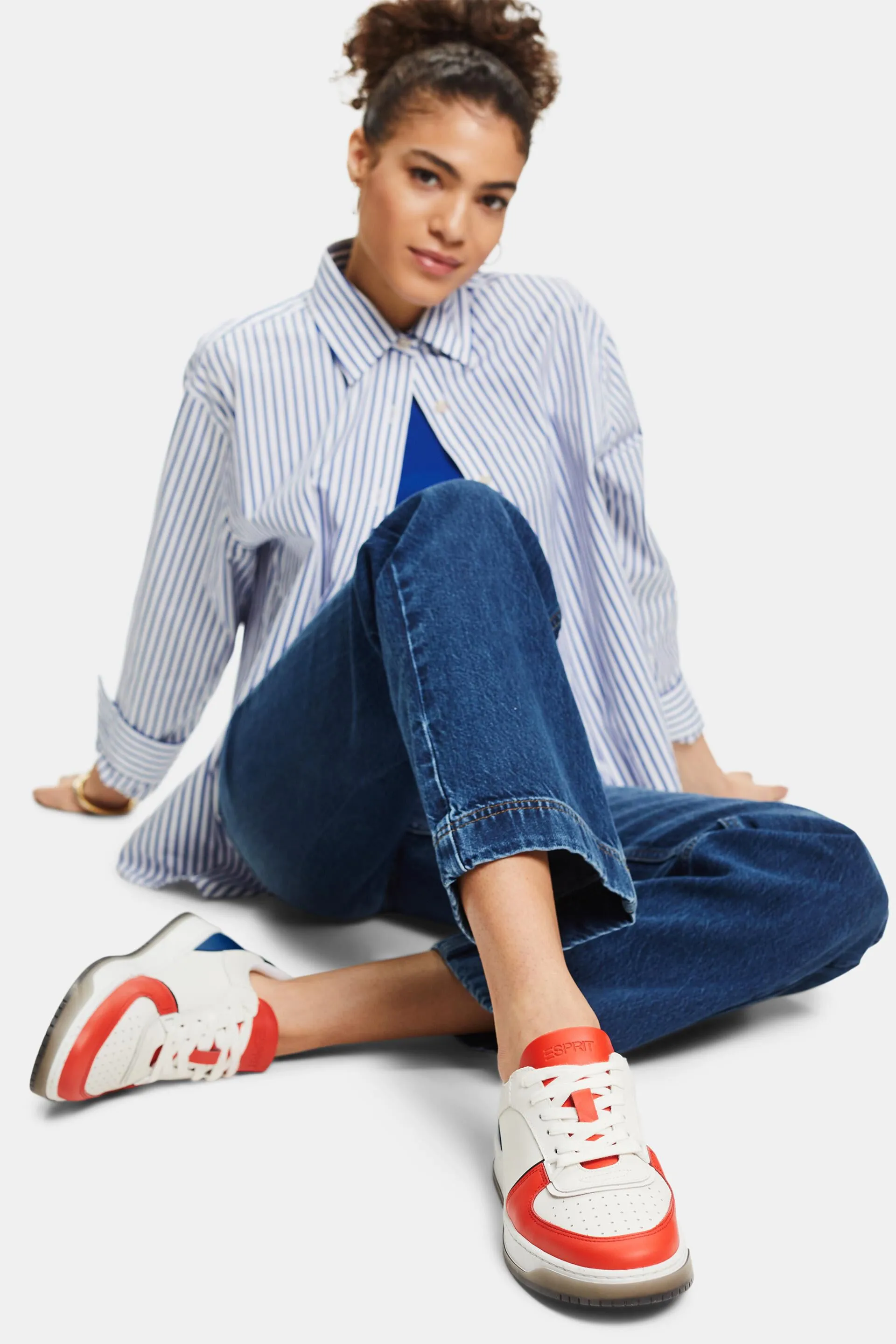 Sneakers stringate in pelle